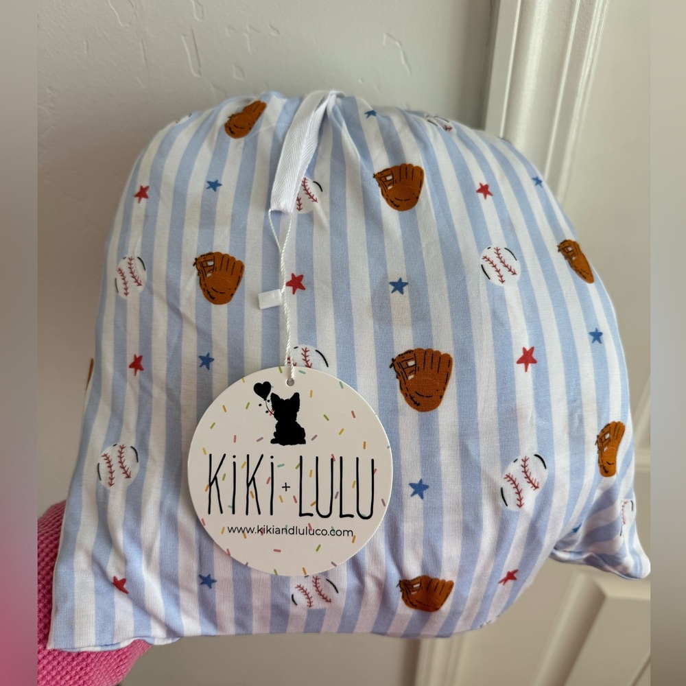 Kiki and Lulu baseball bamboo twin sheet set